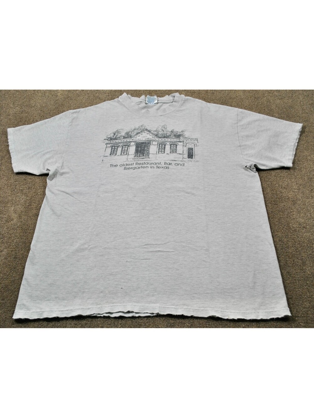 Scholz Garden The Oldest Bar Biergarten Texas Vintage White Beer Shirt X-Large